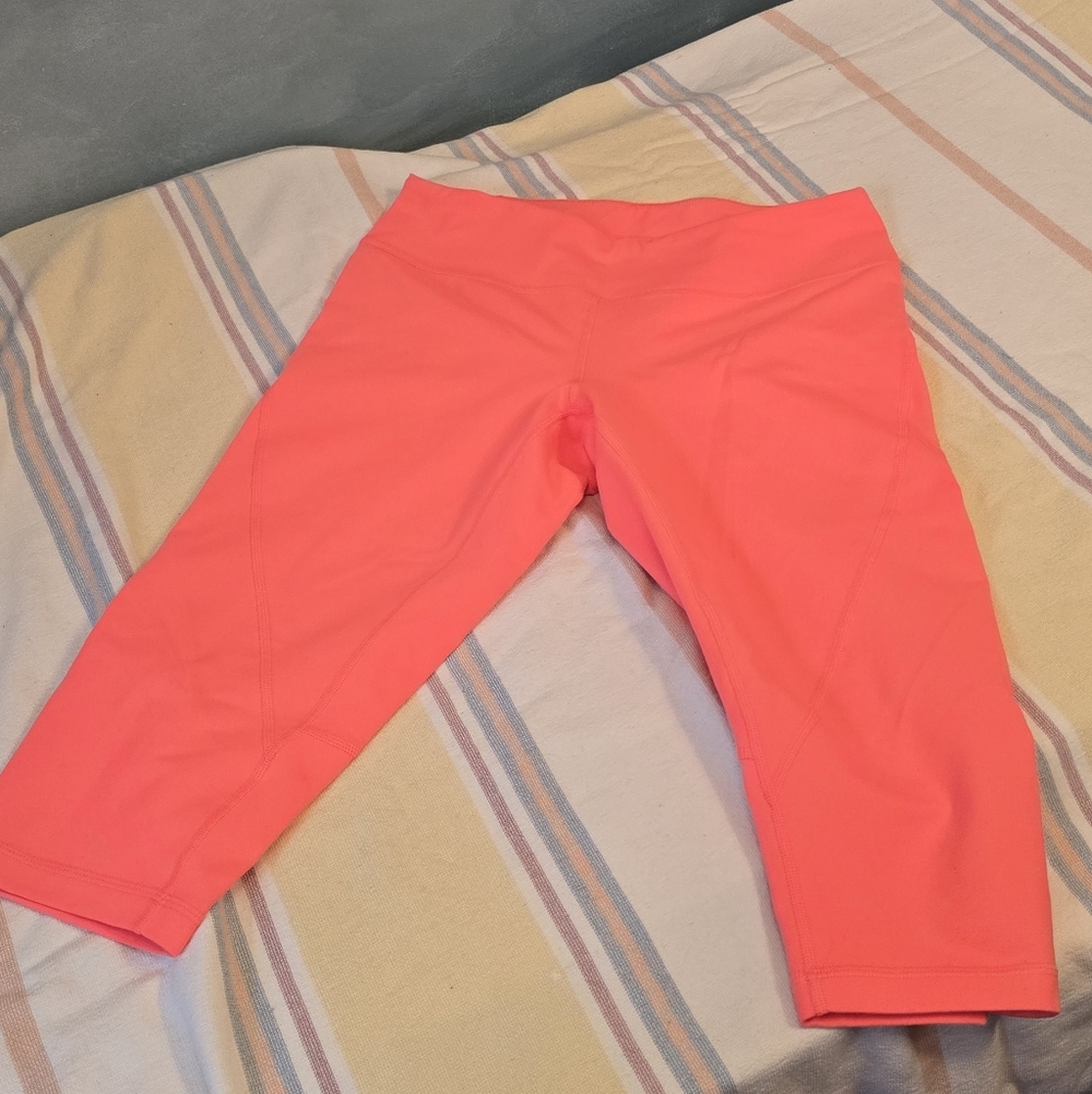 Zella Hot Pink Coral Short Cropped Yoga Pants Classic S